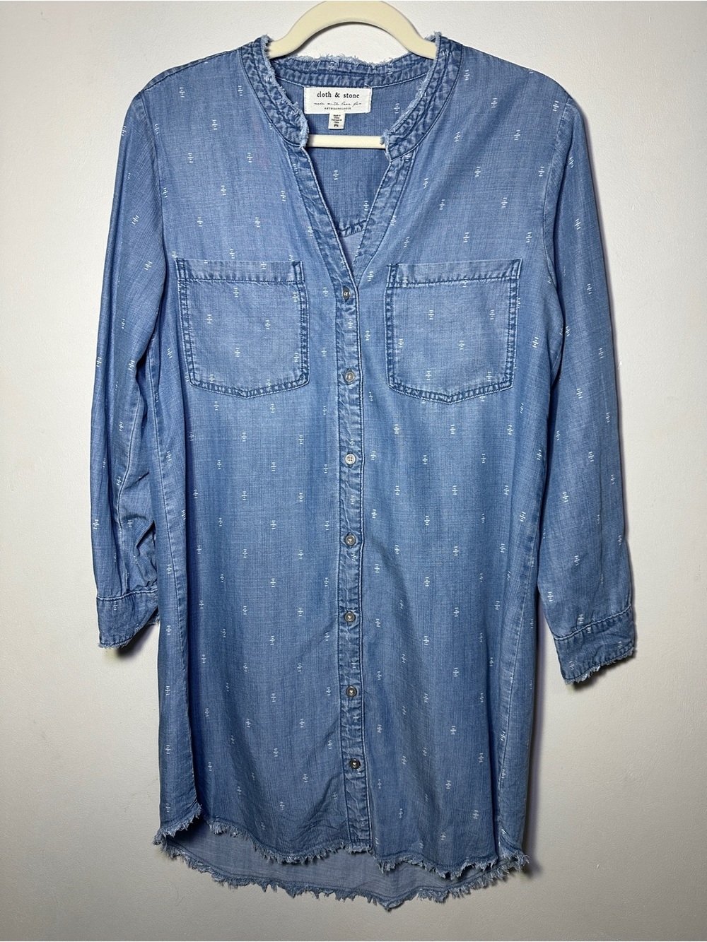Cloth & Stone MaryLou Chambray Shirt Dress size Small Petite - Picture 3 of 11